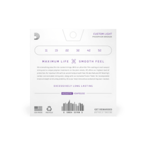 D'Addario XS Phosphor Bronze Coated Acoustic Guitar Strings | 11-52 Custom Light - Image 2