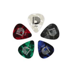 D'Addario Classic Pearl Celluloid Picks 5-Pack (0.5mm, 0.7mm & 1.0mm) - Image 2