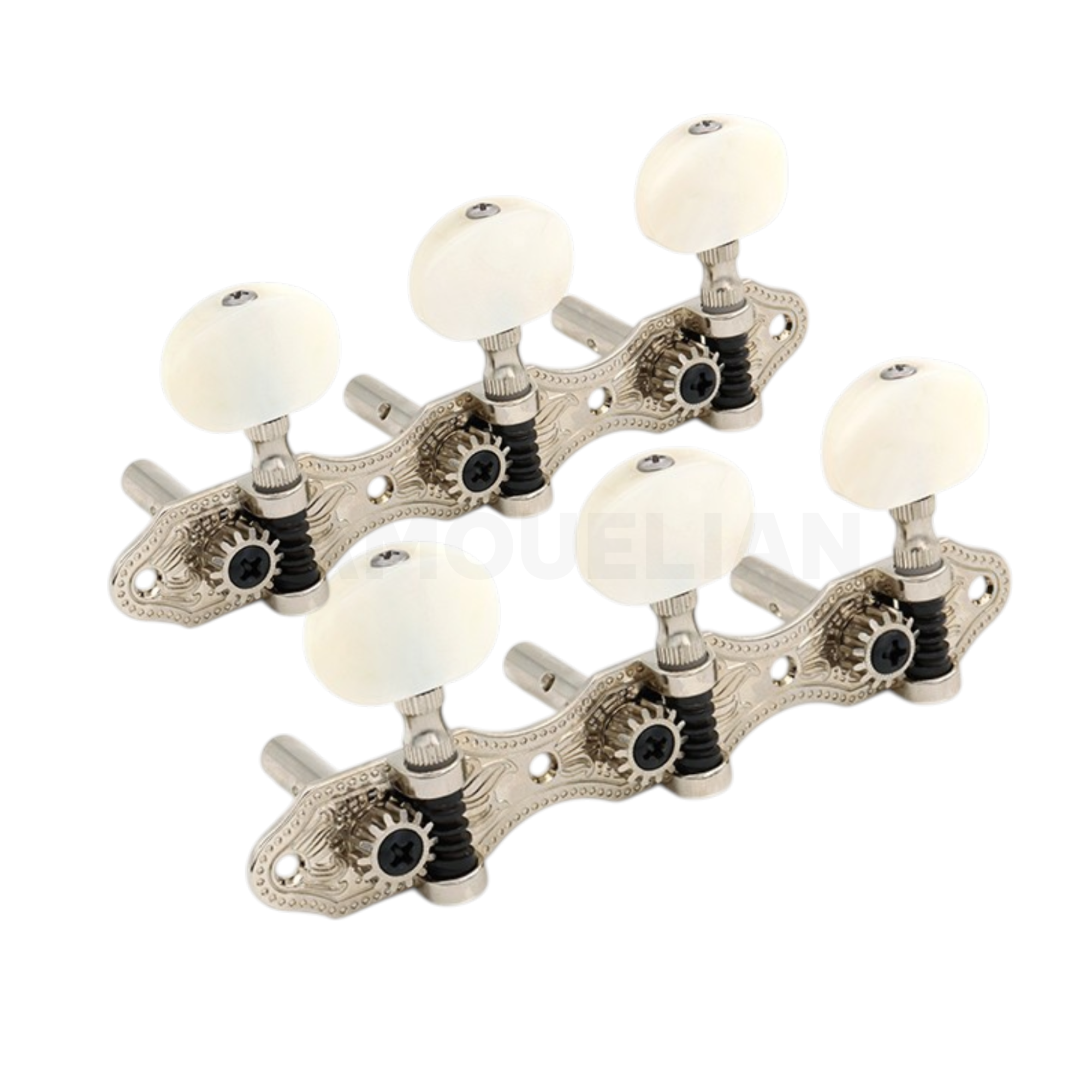 Κλειδία Κιθάρας DER JUNG MACHINE HEADS SLOTTED HEADSTOCK 3+3 HAUSER PEARL BUTTON NICKEL