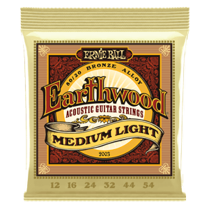 EARTHWOOD MEDIUM LIGHT 80/20 BRONZE ACOUSTIC GUITAR STRINGS - 12-54 GAUGE