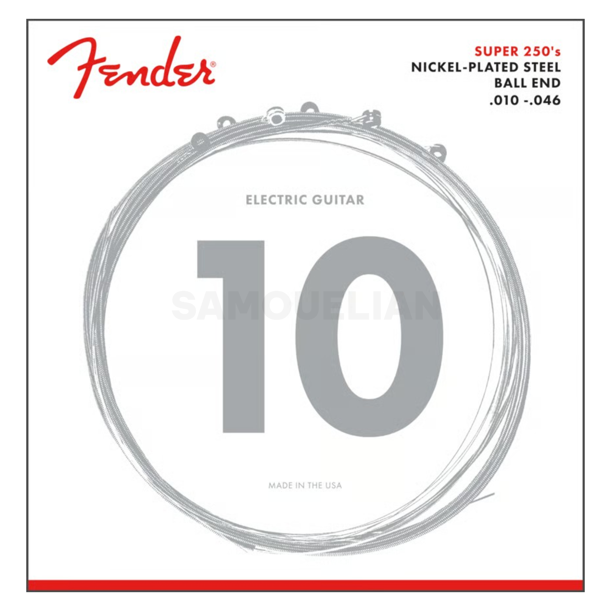 Χορδές Ηλεκτρικής Κιθάρας FENDER SUPER 250R NICKEL PLATED STEEL | 010-046